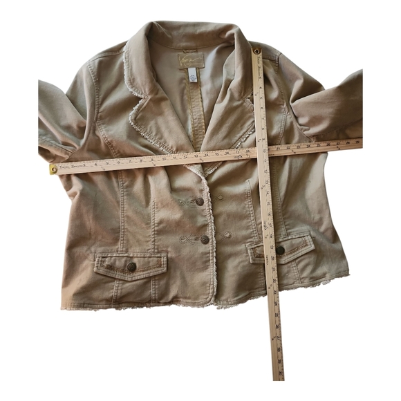 Vangie Signature Corduroy Blazer Jacket Size 22/24 | Tan Fuzzy Lined Western Y2K - Picture 5 of 7